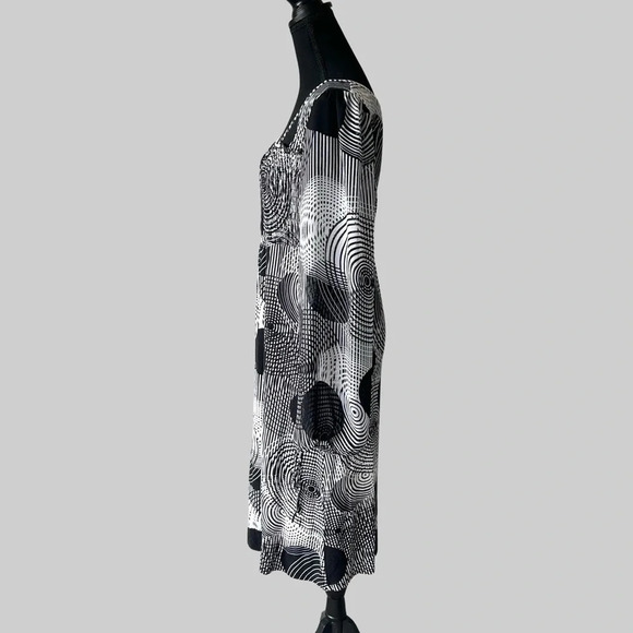 Nicole Benisti Polka Dots Sheer Sleeve Cutout Back Stretch Dress - Picture 2 of 16